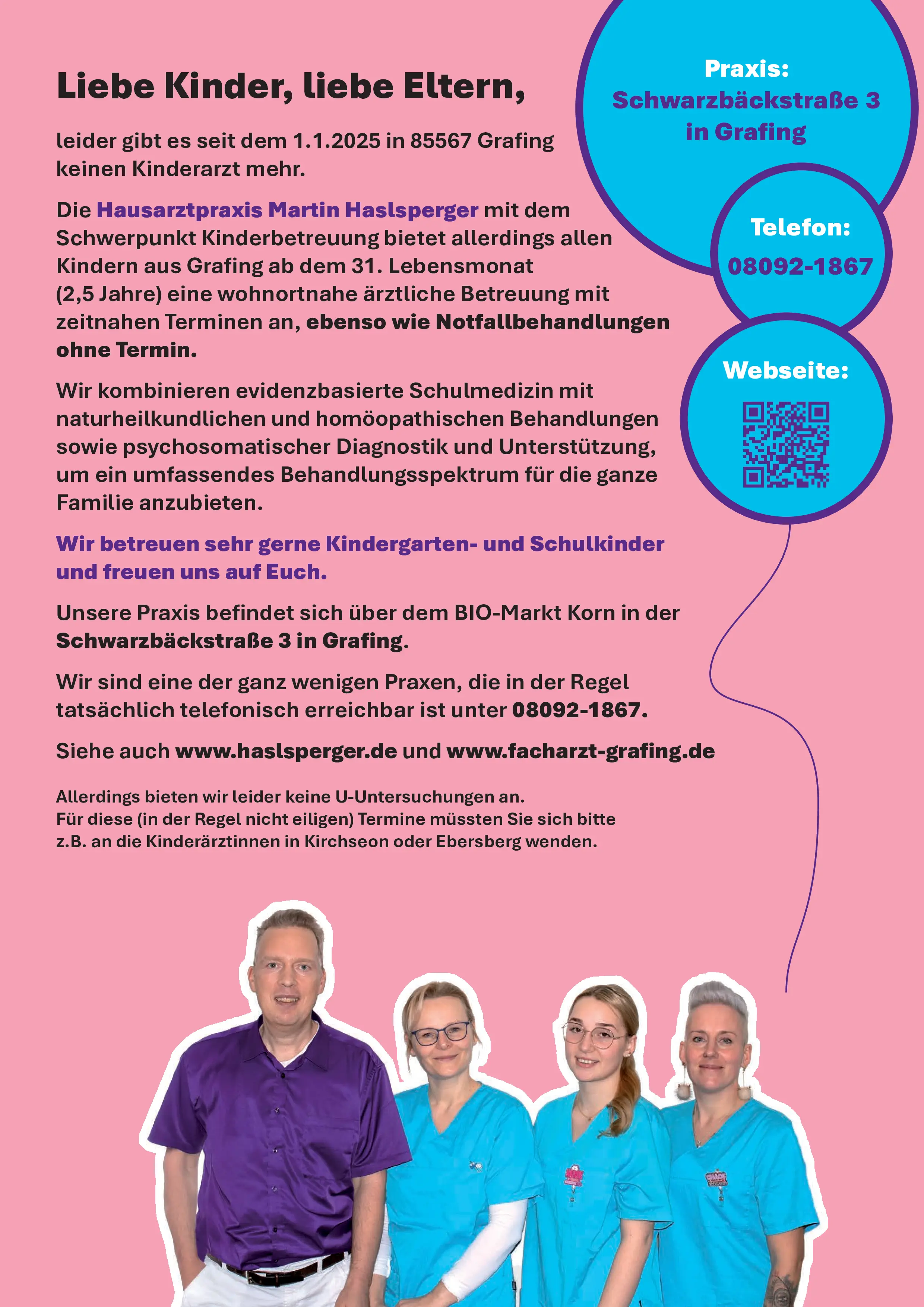 Flyer der Kinderarztpraxis